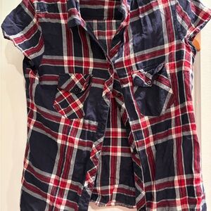 Plaid Short Sleeve Shirt, 100% cotton